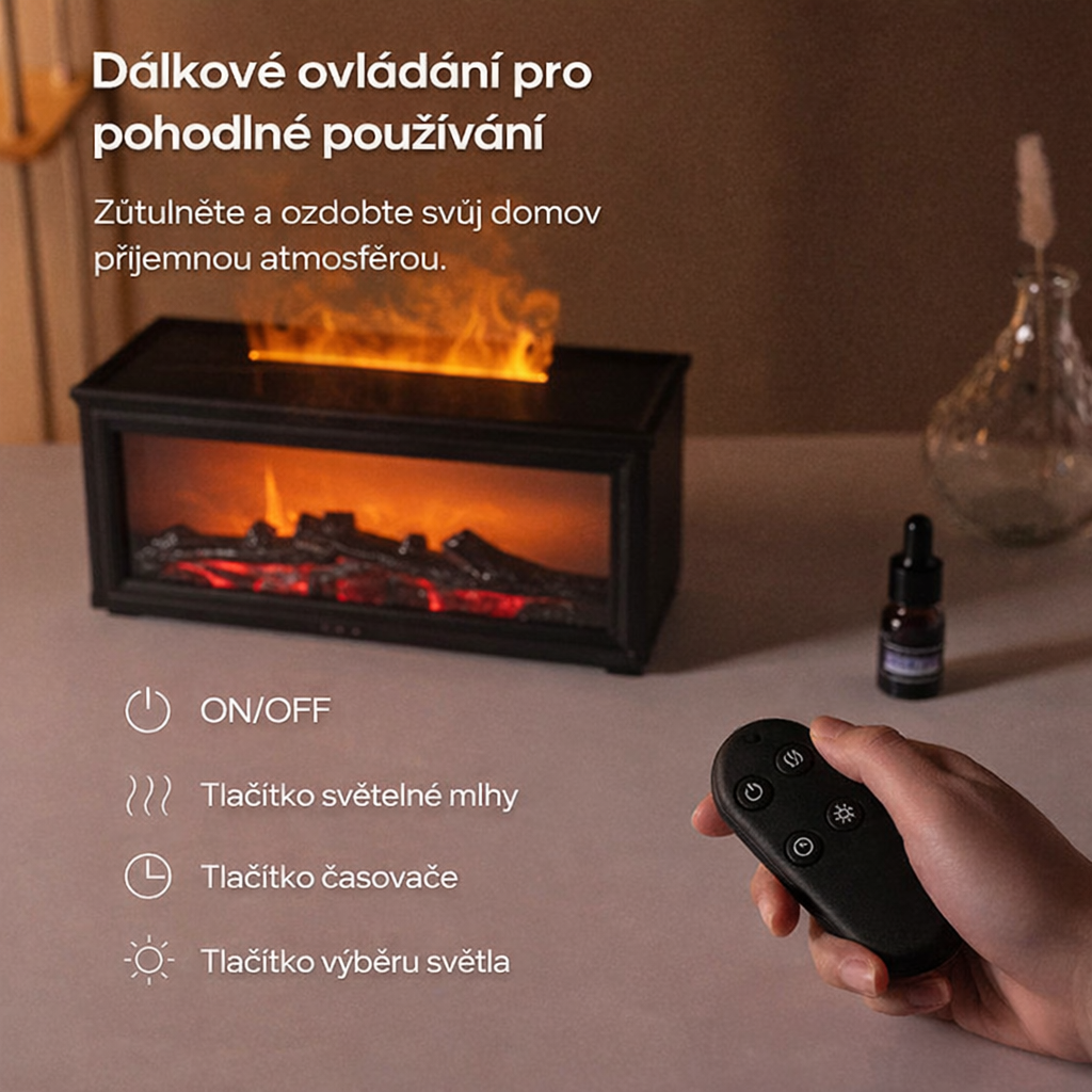 Aroma difuzér s efektem krbu + 6 OLEJÍČKŮ ZDARMA